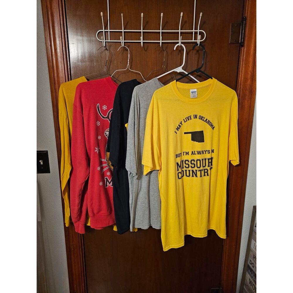 Lot of 5 XL MiZZOU University of Missouri Tigers Tshirts LS SS Sweatshirt